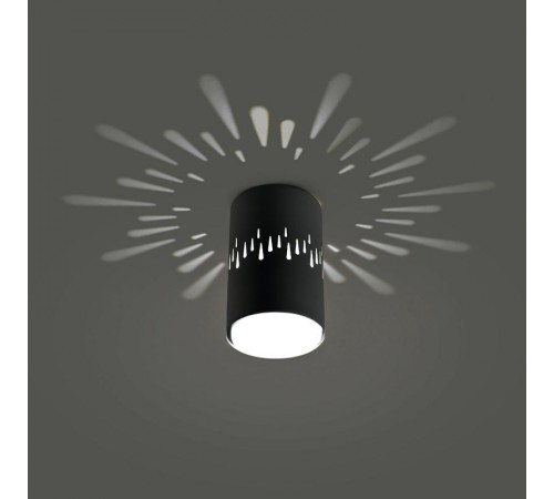 Светильник потолочный под лампу макс 12W, 230V, GX53 и подсветка 4000K, черный HL350  41454  FERON