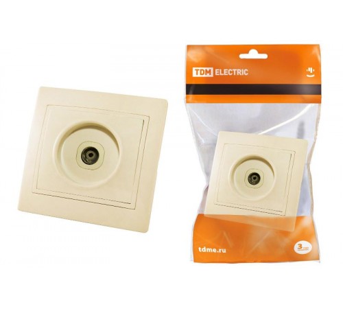 Розетка телевизионная простая (0-2400МГц, "мама") сл. кость "Таймыр"  SQ1814-0122  TDM