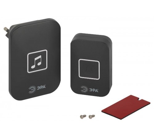 Звонок дверной С97 беспроводной, от сети, черный, 60 мелодий  Б0054086  ЭРА