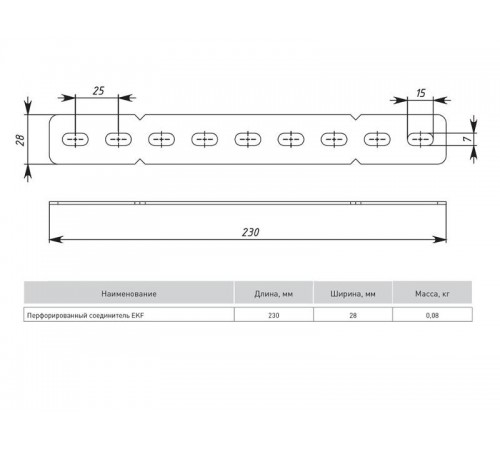 Перфорированный соединитель INOX  pcp-INOX  EKF