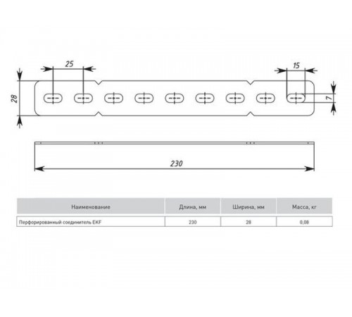 Перфорированный соединитель INOX  pcp-INOX  EKF