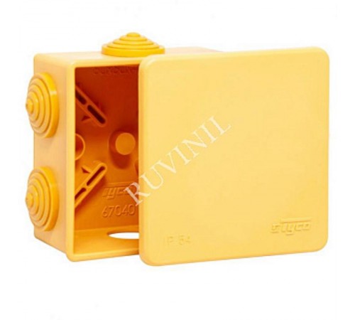 Коробка распределительная Тусо для о/п, 85х85х40мм (оранж)не распр.горение  67040НГ  Рувинил
