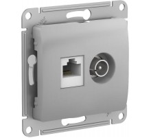 Glossa Алюминий Розетка 2-ая TV + компьютерная RJ45, кат. 5Е, механизм  GSL000389  SE
