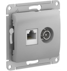 Glossa Алюминий Розетка 2-ая TV + компьютерная RJ45, кат. 5Е, механизм  GSL000389  SE