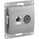 Glossa Алюминий Розетка 2-ая TV + компьютерная RJ45, кат. 5Е, механизм  GSL000389  SE
