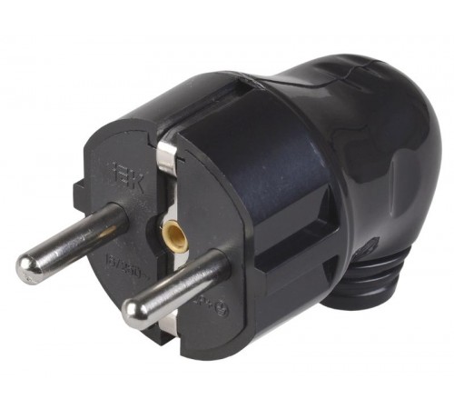 Вилка разборная угловая с з/к 16А черная ВПу11-02-Ст  EVP11-16-01-K02  IEK