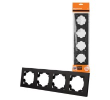 Рамка 4-х постовая черная "Сенеж"  SQ1816-0332  TDM