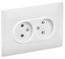 SKANDY Розетка 2-местная без заземления без защитных шторок 10А в сборе SK-R10W арктический белый  SK-R20-10-K01-F  IEK