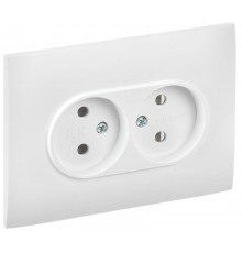 SKANDY Розетка 2-местная без заземления без защитных шторок 10А в сборе SK-R10W арктический белый  SK-R20-10-K01-F  IEK