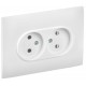 SKANDY Розетка 2-местная без заземления без защитных шторок 10А в сборе SK-R10W арктический белый  SK-R20-10-K01-F  IEK