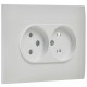 SKANDY Розетка 2-местная без заземления без защитных шторок 10А в сборе SK-R10W арктический белый  SK-R20-10-K01-F  IEK