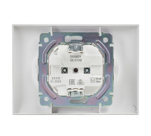 SKANDY Розетка 2-местная без заземления без защитных шторок 10А в сборе SK-R10W арктический белый  SK-R20-10-K01-F  IEK