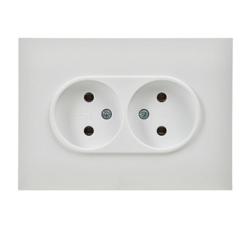 SKANDY Розетка 2-местная без заземления без защитных шторок 10А в сборе SK-R10W арктический белый  SK-R20-10-K01-F  IEK