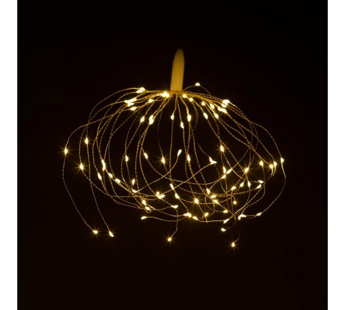 Светодиодная новогодняя гирлянда  ENIS-90W подвесной светильник Салют теплый белый 90 led 2*AA  Б0060541  ЭРА