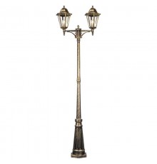Светильник садово-парковый 6214 2*100W 230V E27 590*195*2200мм черное золото  11207  FERON