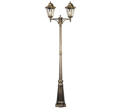 Светильник садово-парковый 6214 2*100W 230V E27 590*195*2200мм черное золото  11207  FERON