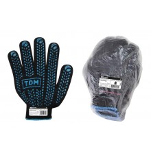 Перчатки х/б с ПВХ "Протектор", черные, 10, 1 пара,  SQ1016-0202  TDM