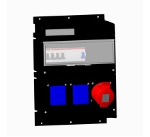 Бокс MPR16B с розетками в сборе, IP44, пластик, черный  2CMA101631R1000  ABB