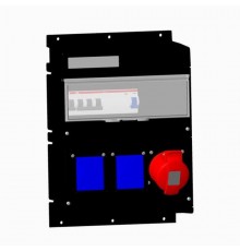 Бокс MPR16B с розетками в сборе, IP44, пластик, черный  2CMA101631R1000  ABB