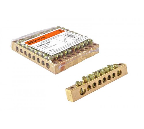 Шина "N" нулевая 6х9мм 8/2 (8групп/крепеж по краям)   SQ0801-0001  TDM