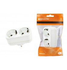 Блок на 2 гнезда 2П+З плоский 16А 250B   SQ1806-0026  TDM