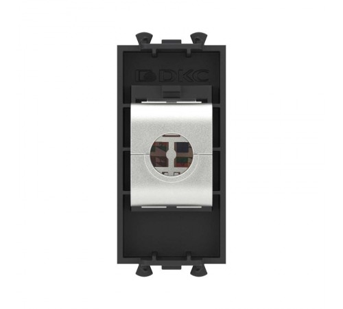 Компьютерная розетка RJ-45 без шторки модульная, кат.5е экранированная, "Avanti", "Черный матовый", 1 модуль  4412761  DKC