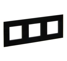 SKANDY Рамка 3-местная SK-F23Bl стекло черный   SK-M32-G-K02  IEK