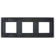 SKANDY Рамка 3-местная SK-F23Bl стекло черный   SK-M32-G-K02  IEK