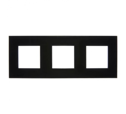 SKANDY Рамка 3-местная SK-F23Bl стекло черный   SK-M32-G-K02  IEK