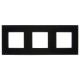 SKANDY Рамка 3-местная SK-F23Bl стекло черный   SK-M32-G-K02  IEK