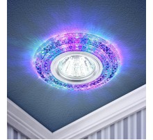 Светильник точечный встраиваемый DK LD3 MR16 7Вт GU5.3 прозрачный c мультиколор подсветкой  Б0019205  ЭРА