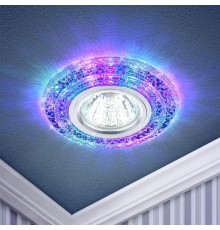 Светильник точечный встраиваемый DK LD3 MR16 7Вт GU5.3 прозрачный c мультиколор подсветкой  Б0019205  ЭРА