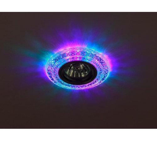 Светильник точечный встраиваемый DK LD3 MR16 7Вт GU5.3 прозрачный c мультиколор подсветкой  Б0019205  ЭРА
