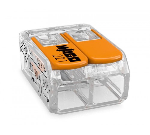 Клемма универсальная 2-проводная 0.14 - 4 мм.кв. (уп/100шт)  221-412  WAGO