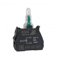 Световой блок OptiSignal D22 A45-SB-VB3 зеленый 24 В AC/DC с защитой от наводок ZBVB3  362245  КЭАЗ