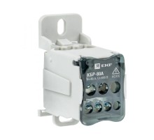 Блок распределительный (КБР) на DIN-рейку и монтажную панель 80A EKF PROxima  plc-kbr80  EKF