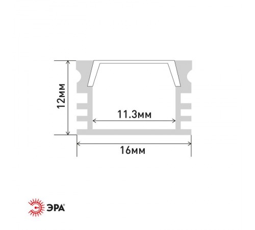 Комплект с накладным анодированным профилем CAB261 1612 16х12мм, 2м  Б0039462  ЭРА