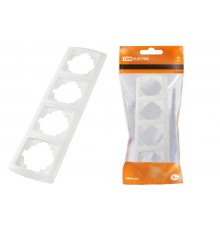 Рамка 4-х постовая горизонтальная белая "Онега"   SQ1805-0026  TDM