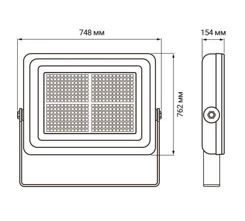 Прожектор светодиодный СДО PFL-S 1000w 6500K 60° IP65 (плоский корпус)  5001916A  Jazzway