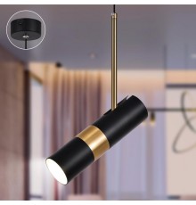 Светильник подвесной (подвес)  PL33 BK/GD MR16 GU10 потолочный цилиндр черный, золото  Б0061382  ЭРА