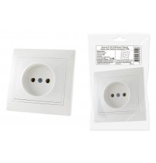 Розетка 2П 10А 250В белая "Таймыр" (пром. упак., бакелит. основание)  SQ1814-0511  TDM