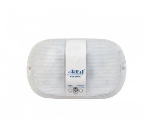 Светильник светодиод. пылевлагозащищен. для ЖКХ 9Вт 900Лм IP30 серия "ХРОНОС" акуст ДД с БАП на 3 ч, встр оптич датчик  75-009-IP30-SENSOR-EM  Актей