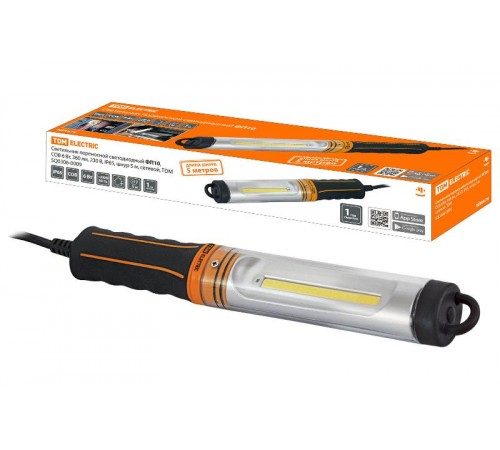 Светильник переносной светодиодный ФП10, COB 6 Вт, 360 лм, 230 В, IP65, шнур 5 м, сетевой,  SQ0306-0009  TDM