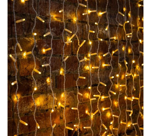 Гирлянда Светодиодный Дождь 2х3 м, эффект мерцания, прозрачный провод, 230 В, диоды цвет теплый белый  235-136-6  NEON-NIGHT