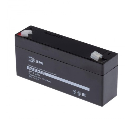 Аккумулятор GS633 (Cвинцово-кислотный 6V 3,3) (20/640)  Б0050075  ЭРА
