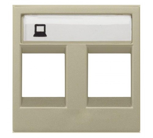 ABB Zenit Шампань Накладка 2-я тел/комп розетки(для суп2017.2,2017.3,2018,2018.5,2018.6,2018.8  N2218.2 CV   2CLA221820N1901  ABB