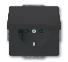 Розетка SCHUKO 16А 250В с защитными шторками, с крышкой, серия future, цвет антрацит  2CKA002018A1517  ABB