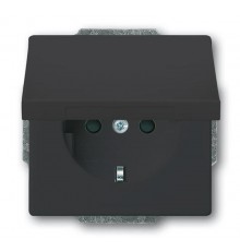 Розетка SCHUKO 16А 250В с защитными шторками, с крышкой, серия future, цвет антрацит  2CKA002018A1517  ABB