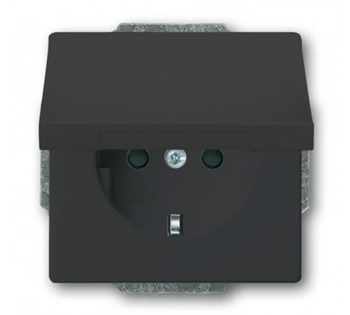 Розетка SCHUKO 16А 250В с защитными шторками, с крышкой, серия future, цвет антрацит  2CKA002018A1517  ABB