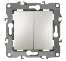 Выключатель двойной 12-1004-15   10АХ-250В, без м.лапок,  перламутр  Б0019314  ЭРА